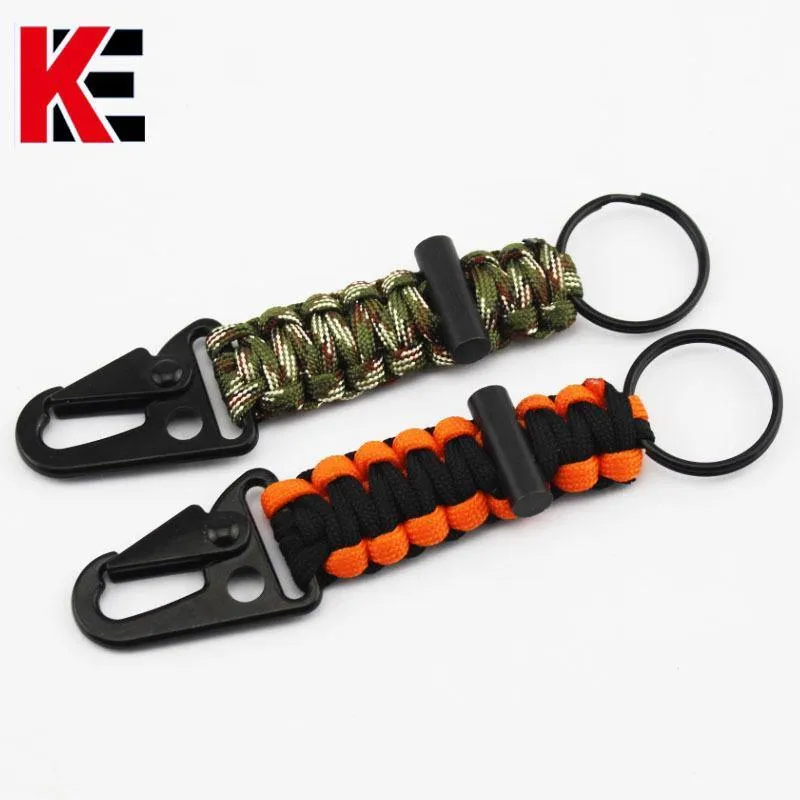 Ultimate 5-in-1 Paracord Keychain with Carabiner for Camping