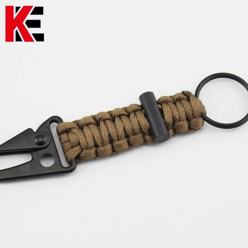 Ultimate 5-in-1 Paracord Keychain with Carabiner for Camping