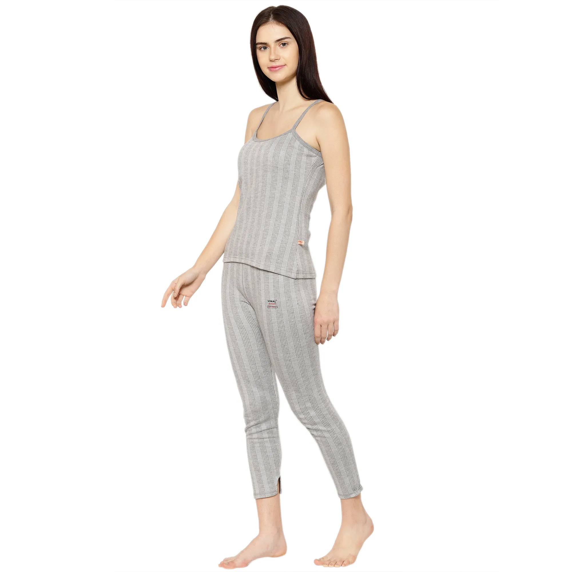 Vimal Jonney Grey Top - Bottom Set Thermal For Women's