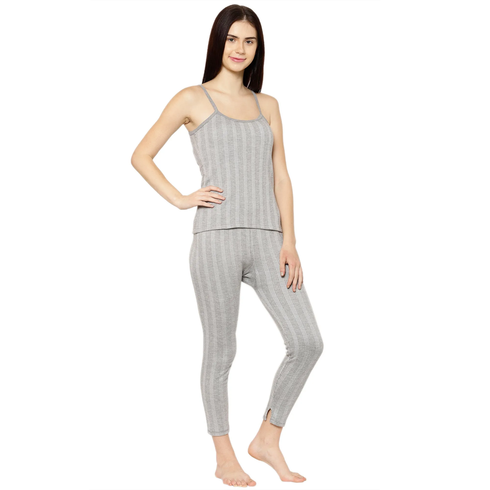 Vimal Jonney Grey Top - Bottom Set Thermal For Women's