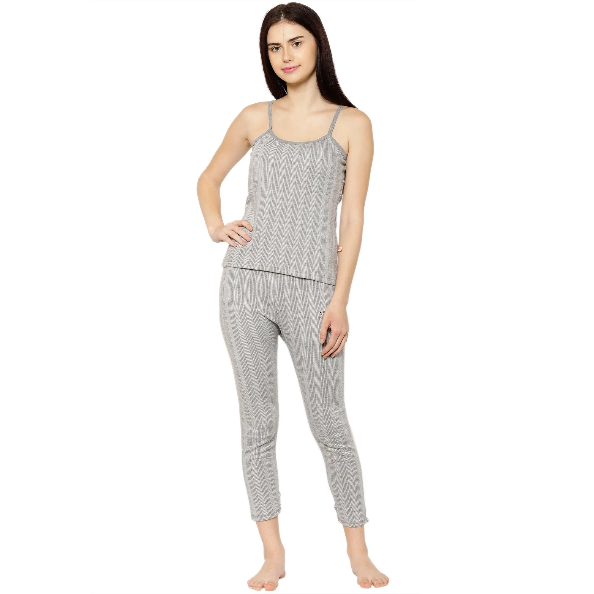 Vimal Jonney Grey Top - Bottom Set Thermal For Women's