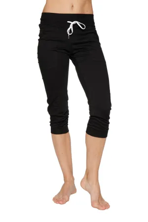 Women's Cuffed Jogger Yoga Pant (Solid Black)