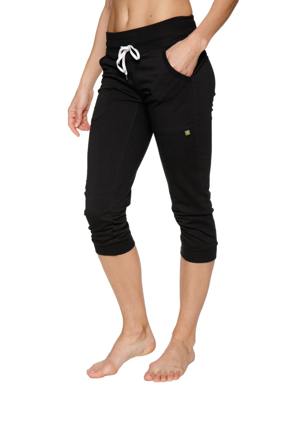 Women's Cuffed Jogger Yoga Pant (Solid Black)