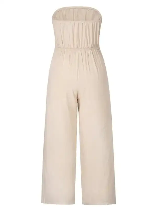 Women’s Strapless Tie-waist Jumpsuit