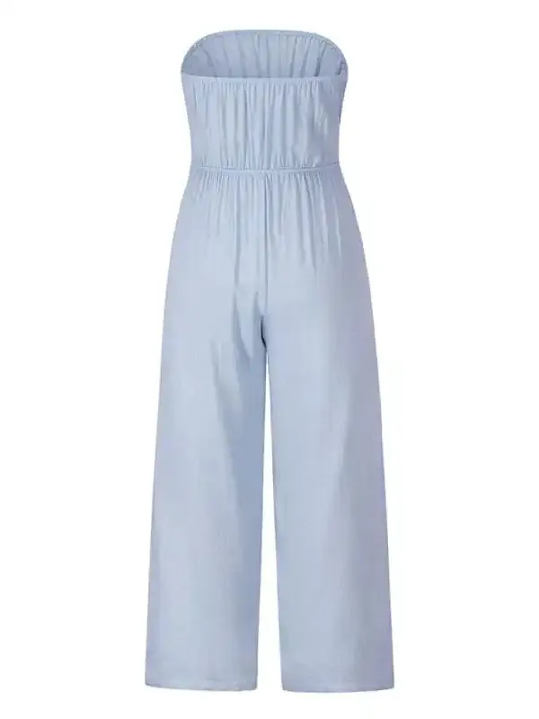 Women’s Strapless Tie-waist Jumpsuit