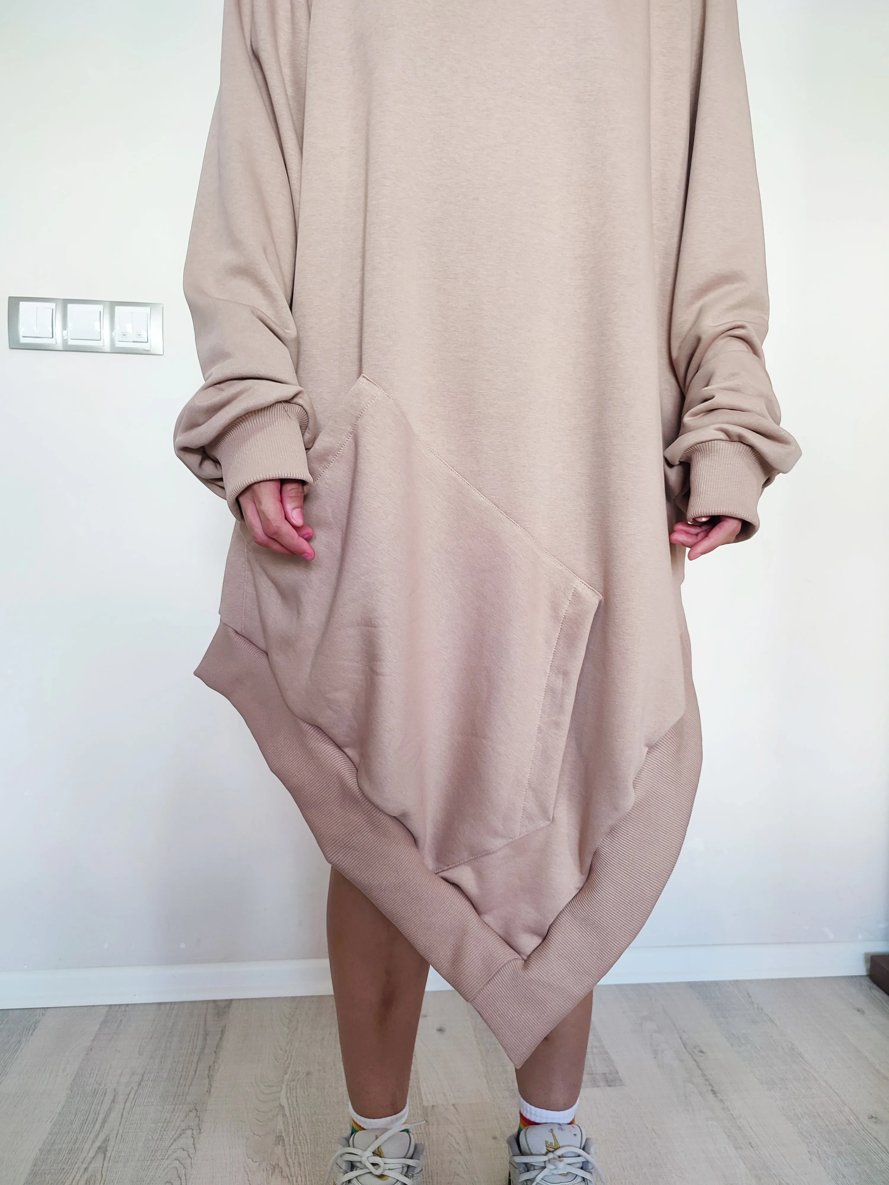 XS-6XL Women Asymmetric Hem Hoodie / Curved Hem   PLUS SIZE