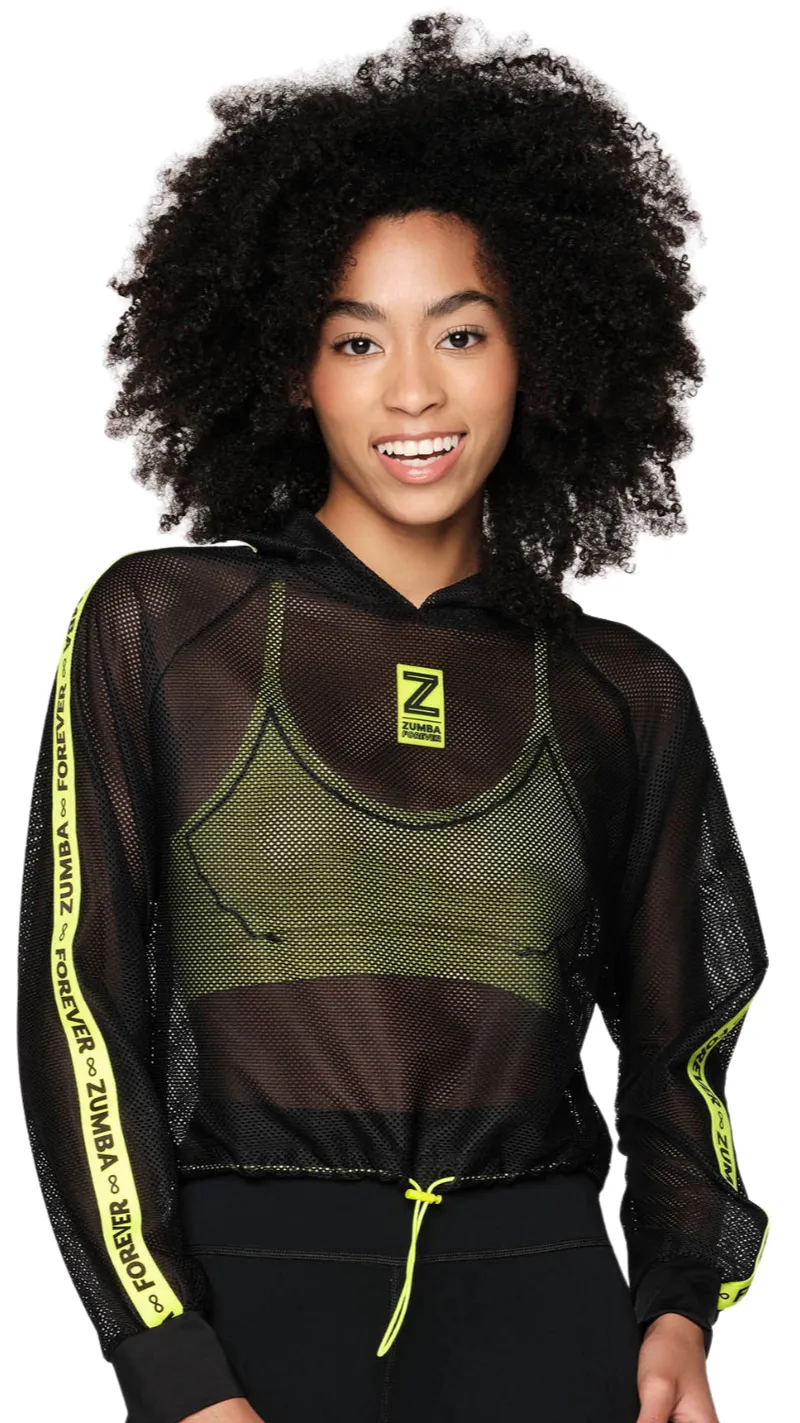 Zumba Forever Mesh Crop Hoodie (Special Order)